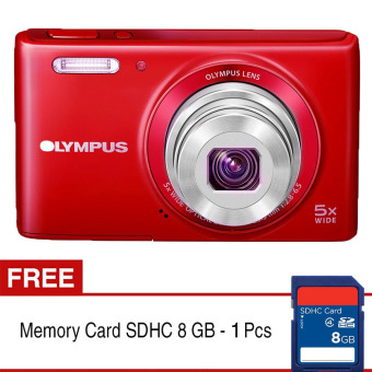 Olympus VG 180 - Merah + Gratis Memory SDHC 8 GB  