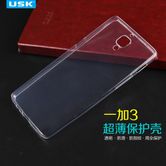 Gambar OnePlus A3000 Silikon Transparan Menjatuhkan Drop Ultra tipis Handphone Shell Soft Cover