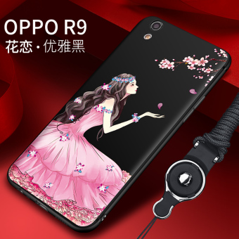 Gambar Oposisi OPPOR9 oppoR9plus silikon perempuan lanyard lembut telepon shell