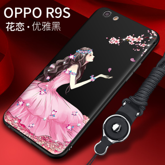 Gambar Oposisi OPPOR9 oppoR9plus silikon perempuan lanyard lembut telepon shell