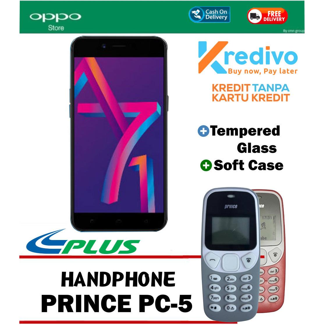 Oppo A71 2/16 GB - Black Plus Handphone Prince Pc-5 Cash Dan Kredit