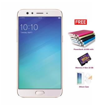 OPPO F3 Plus Smartphone - Gold [64GB/4GB] + Free Powerbank + MMC + Cilicon  