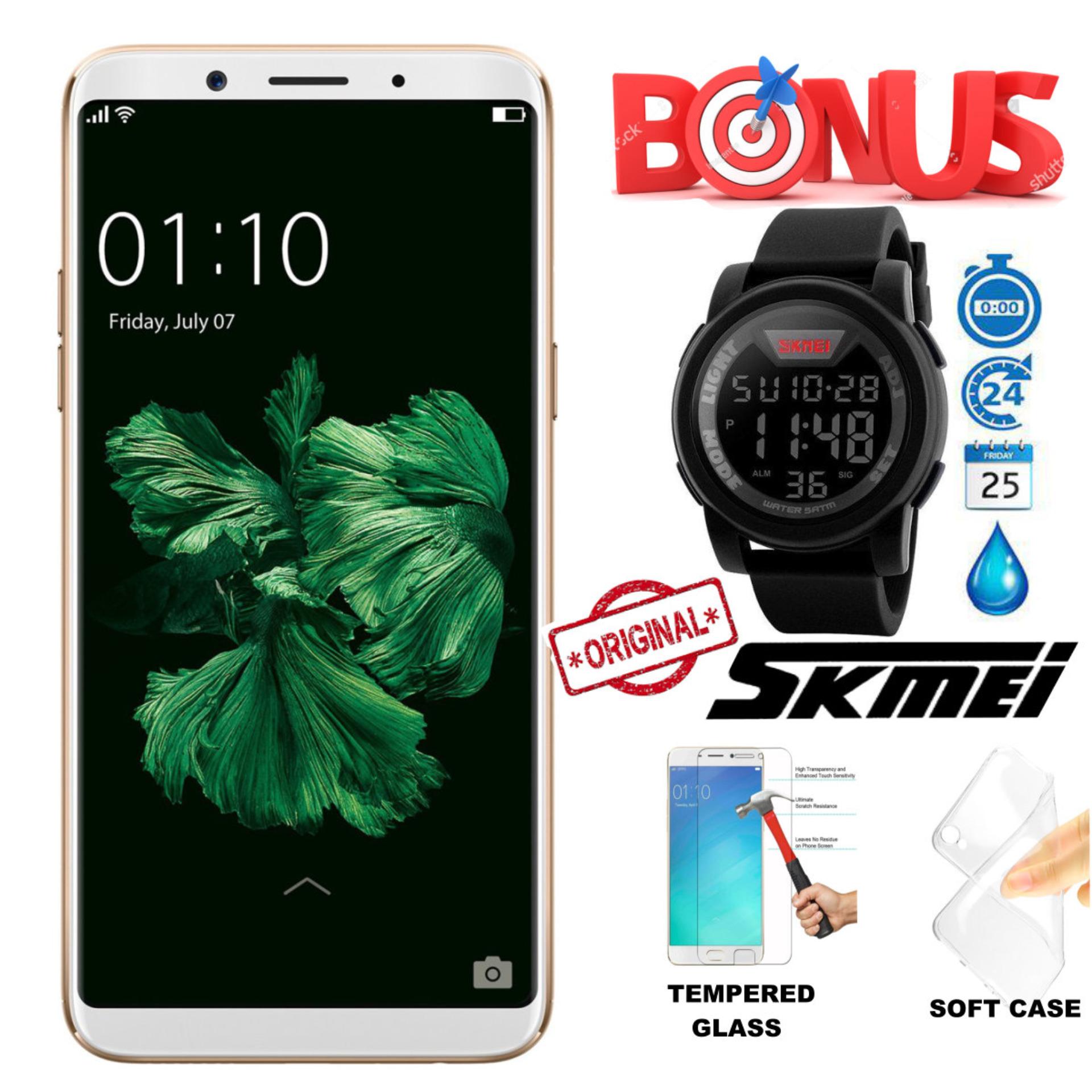 Oppo F5 4/32 GB - Gold Free Jam Tangan SKMEI Original