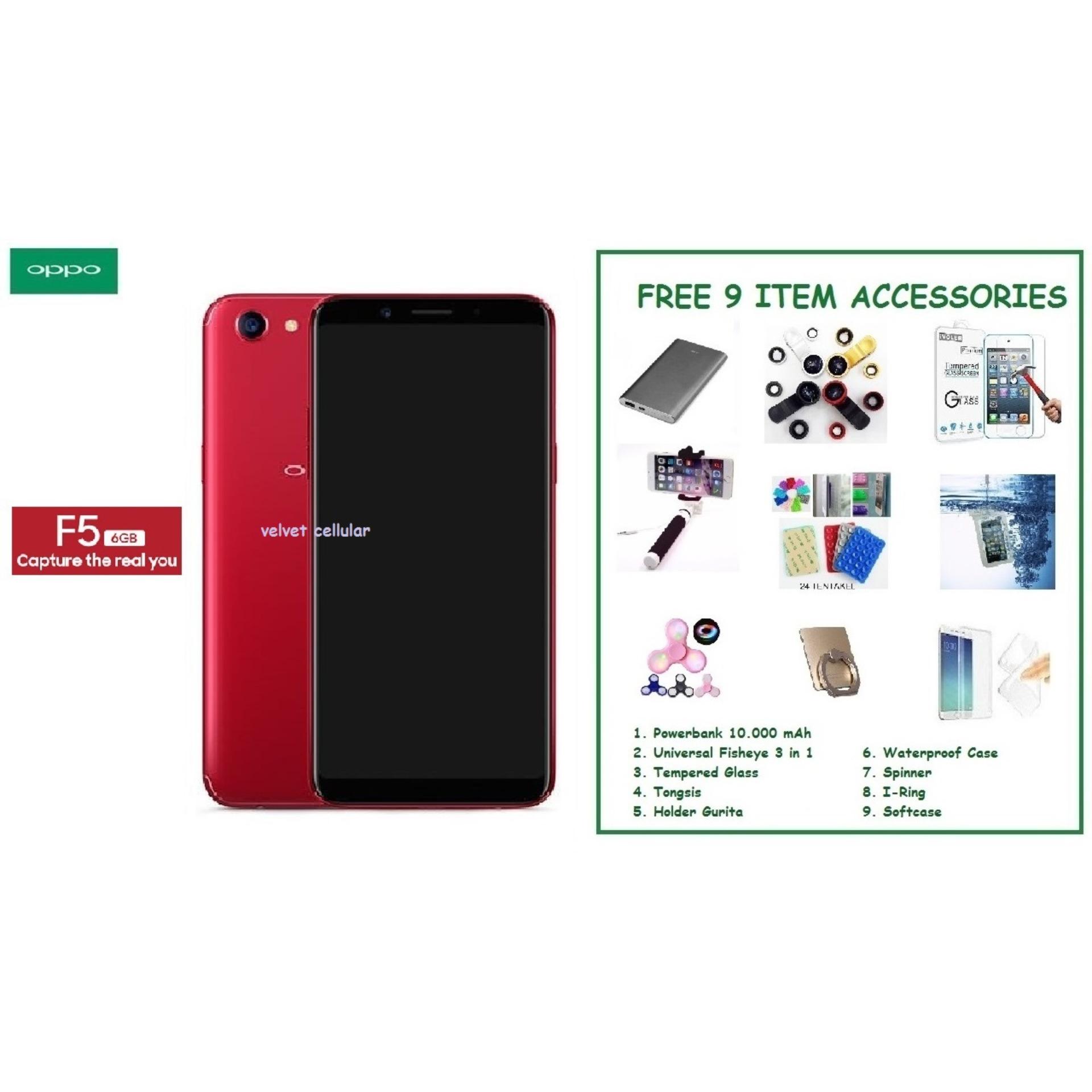 OPPO F5 6GB [6/64GB] + FREE 9 ITEM ACCESSORIES