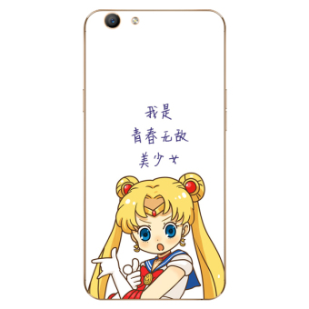 Gambar Oppoa59s a37m lucu animasi kartun teks foto telepon shell soft cover