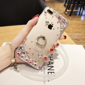 Gambar Oppor7plus r7 oppor7s kepribadian silikon berlian mewah cincin shell telepon