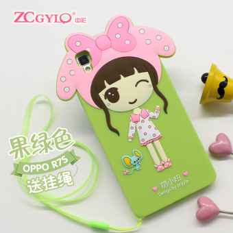 Gambar Oppor7s r7st silikon lembut kartun lanyard set ponsel dari shell ponsel