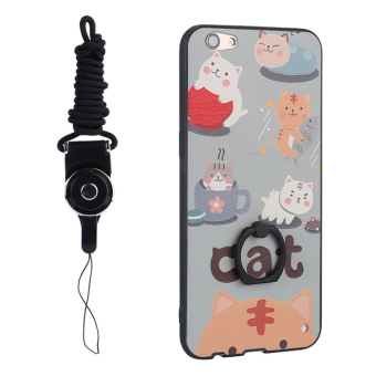 Gambar Oppor9s R9splus Kartun Cincin Holder Lanyard Soft Shell Handphone Shell