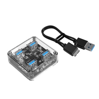 Gambar ORICO MH4U 4 Ports USB3.0 Transparent Desktop HUB With Cable 1m   intl