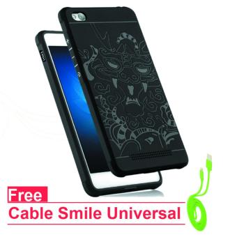 Gambar Original Dragon Shockproof hybrid Back Case for xiaomi redmi 4a + Gratis Cable Data Universal   Black