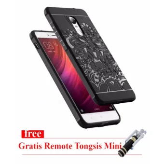 Gambar Original Dragon Shockproof hybrid Back Case for xiaomi redmi Note 4Versi Mediatek   Free Remote Tongsis   Black