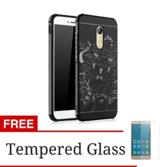 Gambar Original Dragon Shockproof hybrid Back Case for xiaomi redmi Note 4Versi Mediatek   Free Tempered Glass   Black