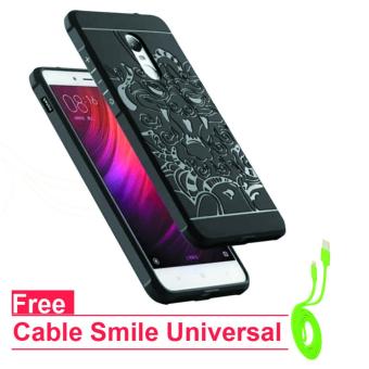 Gambar Original Dragon Shockproof hybrid Back Case for xiaomi redmi Note4x + Gratis Cable Data Universal   Black