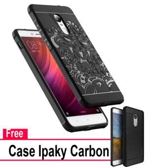 Gambar Original Dragon Shockproof hybrid Back Case for xiaomi redmi Note4x + Gratis Ipaky Carbon   Black