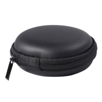 Gambar oxoqo Portable Waterproof PU Leather Headphone Bag Earphone Pouch Case (Black)   intl