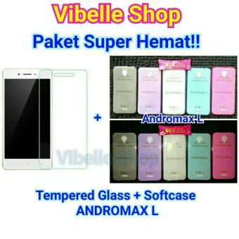 [PAKET] Andromax L Softcase Ultrathin + Tempered Glass Andromax L  