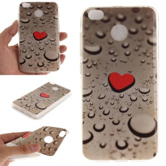 Gambar Pattern Printing IMD TPU Protective Case for Xiaomi Redmi 4X   Water Drops and Heart Sharp   intl