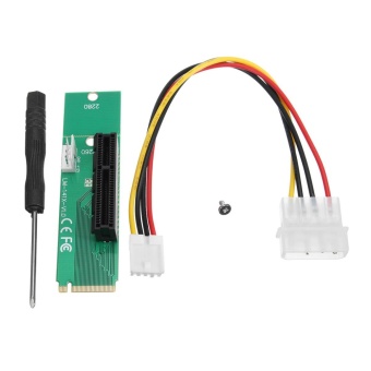 Gambar PCIE PCI E 1X 4x Female to NGFF M.2 M Male Adapter Key Power Cable Stable   intl