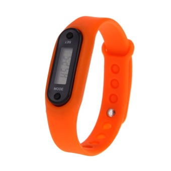 Gambar Pedometer Fitness Tracker Step Counter with Silicone Watchband(Orange)   intl