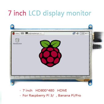 Gambar popeye 7 inch LCD display monitor suitable for Raspbery Pi 3 withtouch screen 800*480 computer HDMI HD BB BLACK   intl