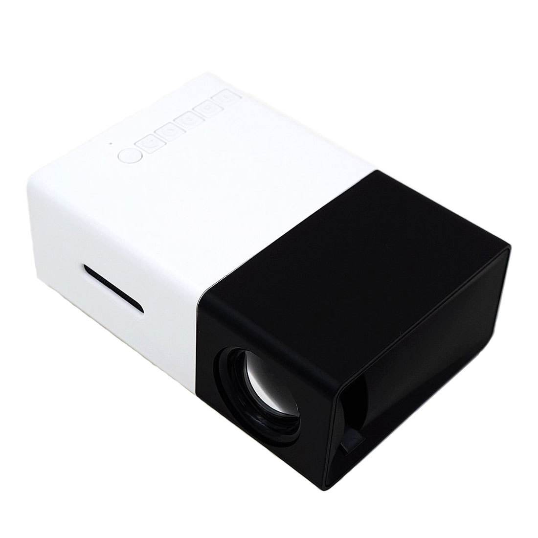 Portable LED Proyektor Bioskop Rumah dengan PC Laptop USB/SD/AV/HDMI Input Pocket Projector untuk Video Film Game Home Entertainment Proyektor (Hitam)
