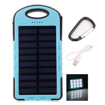 Powerbank Solar LED Tenaga Surya With Lampu 12 LED (biru)  