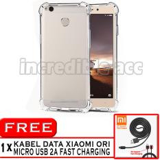 PROMO Case Anti Shock / Anti Crack Elegant Softcase for Xiaomi Redmi 3s - White Clear + Free Kabel Data Xiaomi Ori Micro USB 2A Fast Charging
