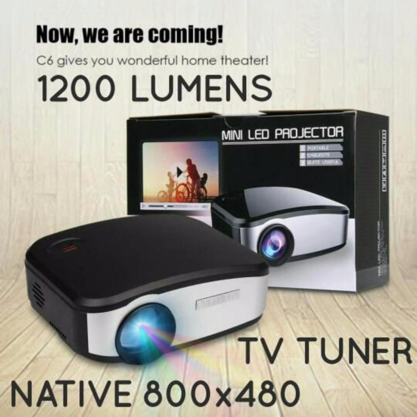 image:                  Proyektor CHEERLUX C6 Mini Projector Portable LED LCD 1200 Lumens TV                              