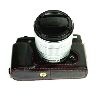 Gambar PU Leather Camera Bottom Case for Fujifilm Fuji X E1 X E2 XE1XE2Half Body Cover With Hand Strap   intl