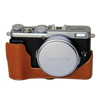 Gambar PU Leather Camera Case Bag Cover for Fujifilm X70 Brown   intl