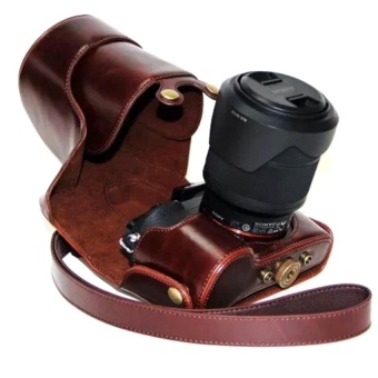 Gambar PU Leather Camera Case Bag Cover with Shoulder Strap forSonyA7R(28 70mm lens)   intl