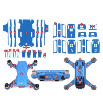 PVC Stiker Skin Body + Arms + Baterai Decal Set for DJI Spark Drone - BLUE