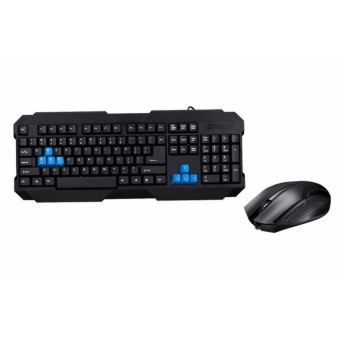 Gambar Q19 Wired U + P Waterproof Desktop Laptop Keyboard Mouse Set   intl