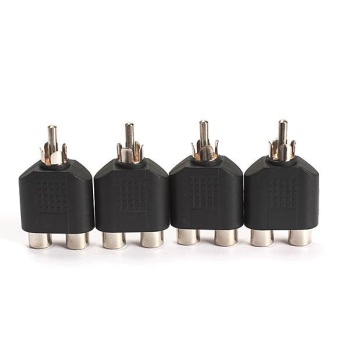 Gambar RCA AV Audio Splitter Adapter 1 Male to 2 Female ConverterConnector 4 Pieces   intl