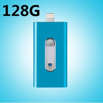 Gambar ~ READY STOCK ~ 3 in 1 USB Flash Drive 128G Extended Memory DriverUniversal OTG Driver External USB3.0 High Speed Flash DriveExpansion Device (Blue)   intl