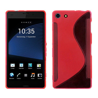 Gambar S Line TPU Silicone Skin Case for Sony XPERIA Z3 Mimi Compact Red