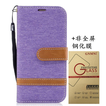 Gambar Samsung a3 2017 a3100 a310f denim kain clamshell dompet kulit