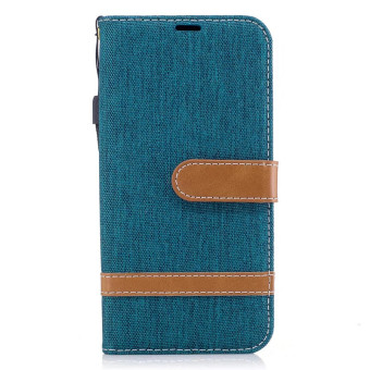 Gambar Samsung j5 2017 j530f denim kain clamshell dompet set ponsel