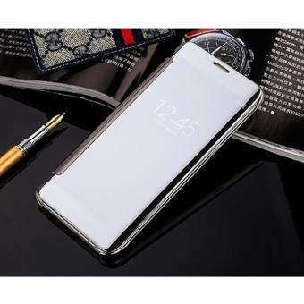 Gambar Samsung J7 Prime Flipcase Flip Mirror Cover S View Transparan AutoLock Casing Hp Silver