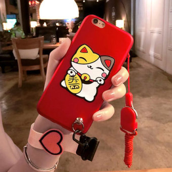 Gambar Samsung S7 G9300 S7edge Kepribadian Lanyard Beruang Beruntung Kucing Handphone Shell Lengan Silikon