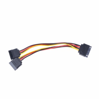 Gambar SATA 15 Pin Male To 2x 15 Pin Female Y Splitter Power CableExtension Cord   intl