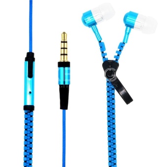 Gambar Shining Metal Zipper Headphone Wheat Glow In The Dark Earphones Mobile Headset Light Luminous???White+Green+Blue+Pink+Purple+Yellow???   intl