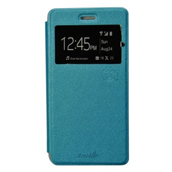 Gambar Smile Flip Cover Case Samsung Galaxy Grand 2   Biru Muda