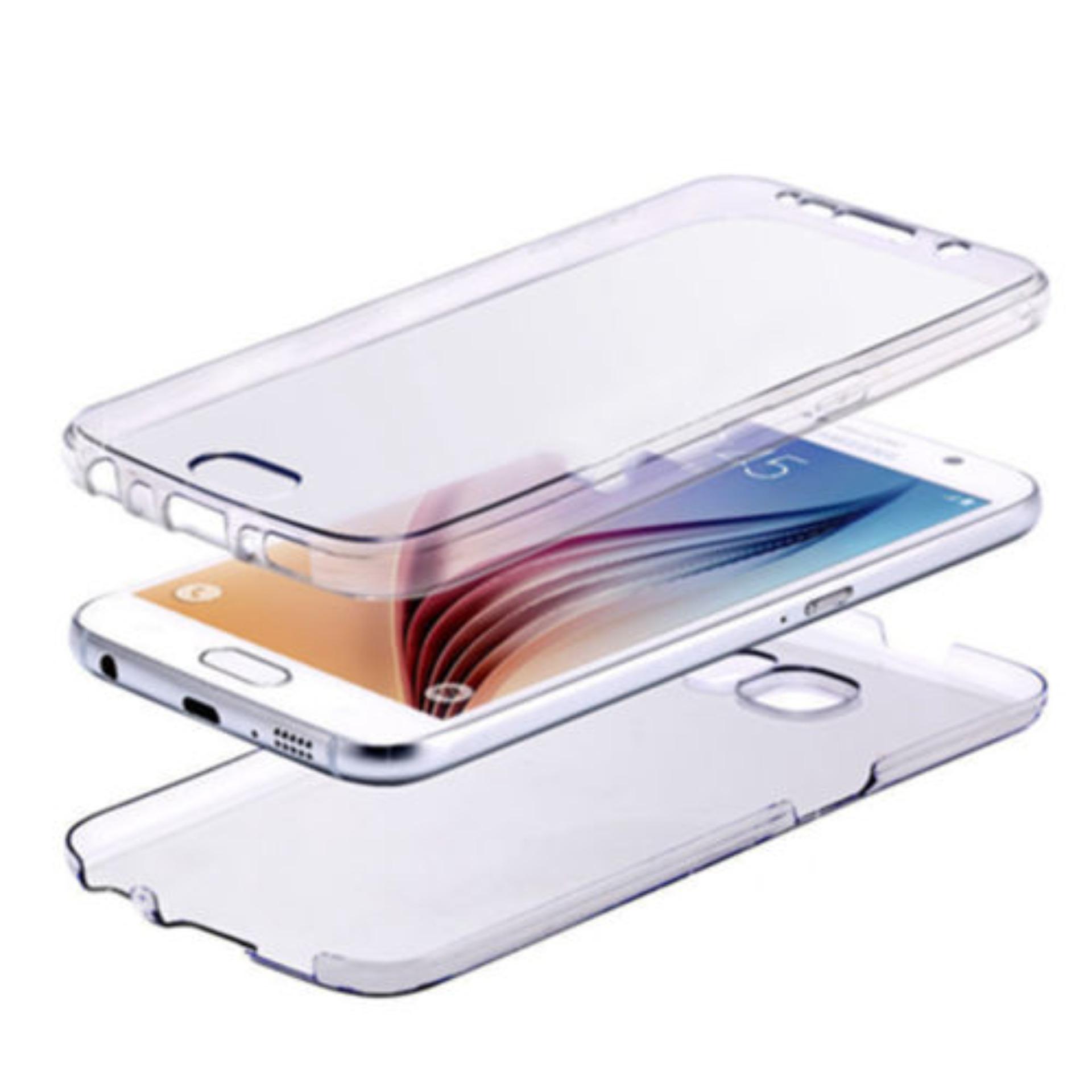 360 Derajat Full Body Depan Dan Belakang Menutupi Non Slip Shock Softcase Silicone 360 Full Body Softshell Depan Belakang ForSamsung S6 Edge Clear