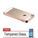 Gambar Softcase Ultrathin List Chrome for Iphone 5   Rose gold + GratisTemperd glass