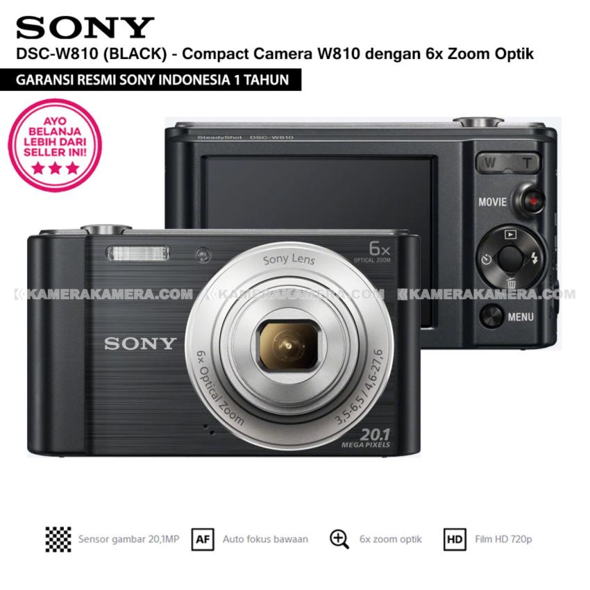SONY Cyber-shot DSC-W810 Compact Camera W810 (BLACK) 20.1 MP 6x Optical Zoom HD Movie 720p - Resmi Sony  
