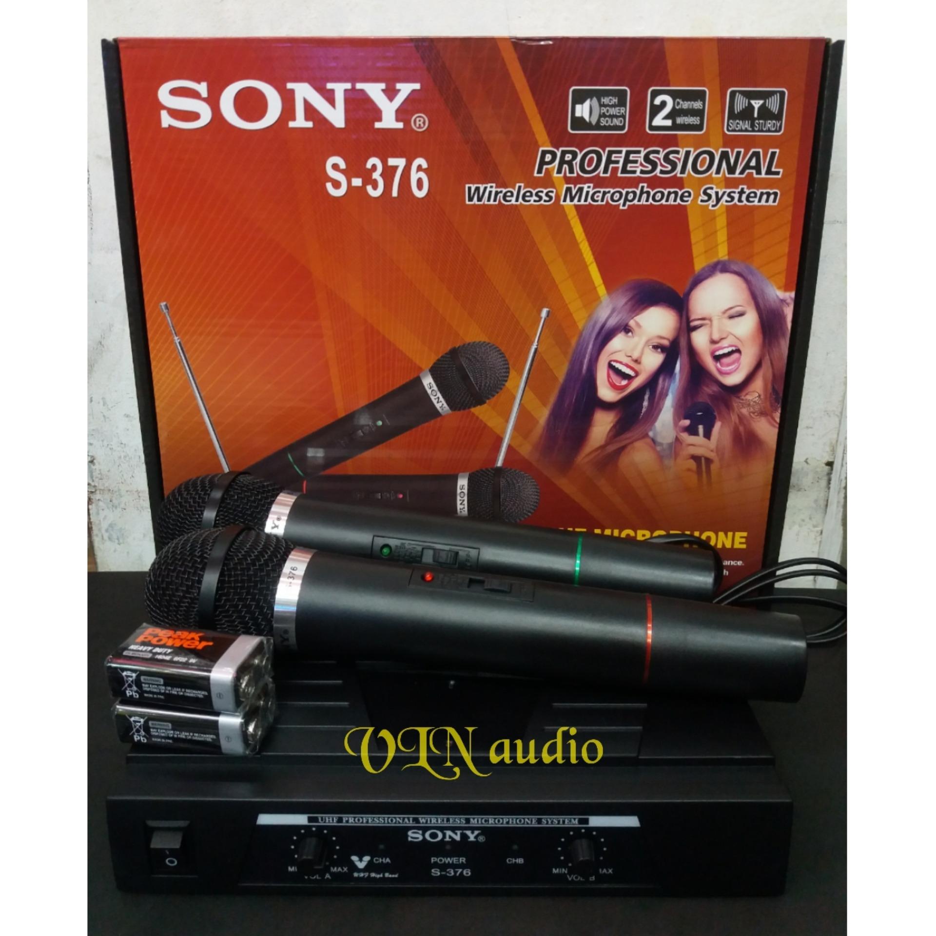 Sony S-376  Microphone Double Wireless UHF - Hitam