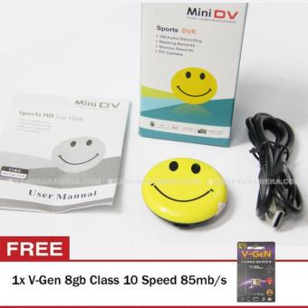 Spy Cam Happy Smile Pin Mini DV W-10 (Yellow) V-Gen 8GB