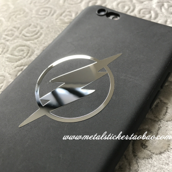 Gambar The flash perak cermin telepon komputer notebook stiker dekoratif logam stiker