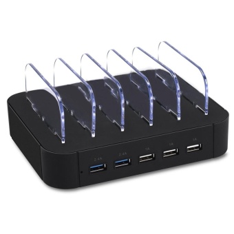 Gambar The Newest Multiport High power Charger and Adapter, 5 Ports USBCharging Station Charger Dock ColorBlack intl